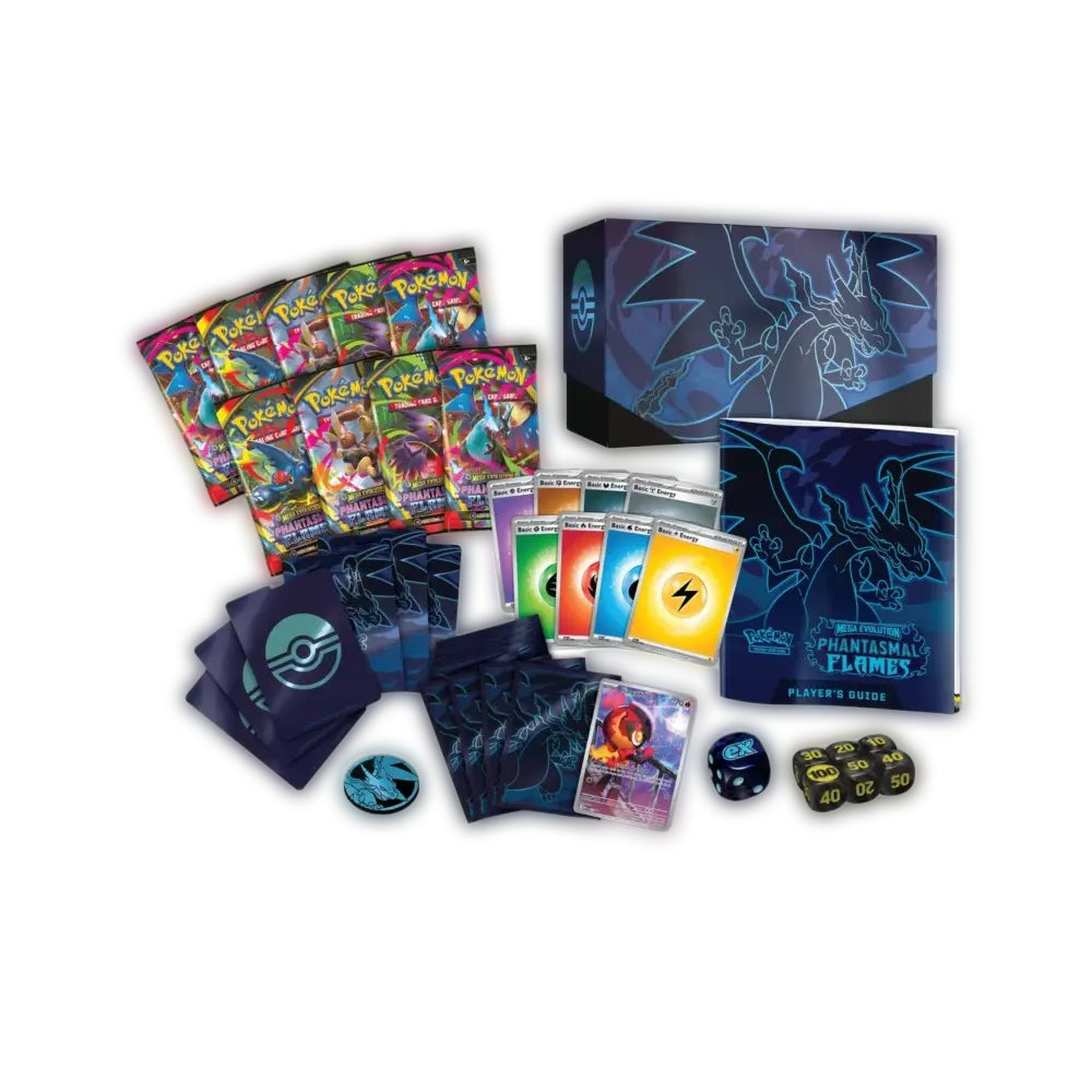 Pokémon Phantasmal Flames Elite Trainer Box inhoud met booster packs en accessoires