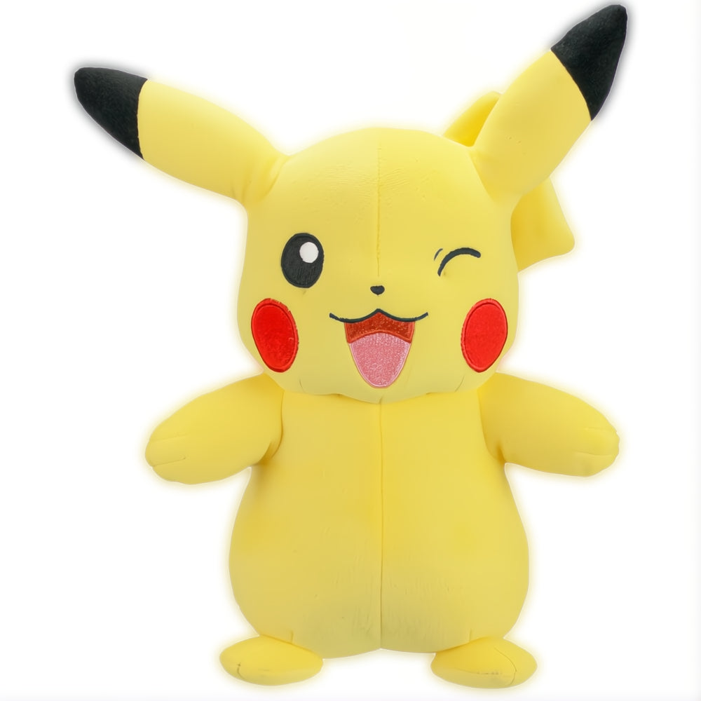 Pokémon Pikachu knuffel 27 cm met knipoog voorkant